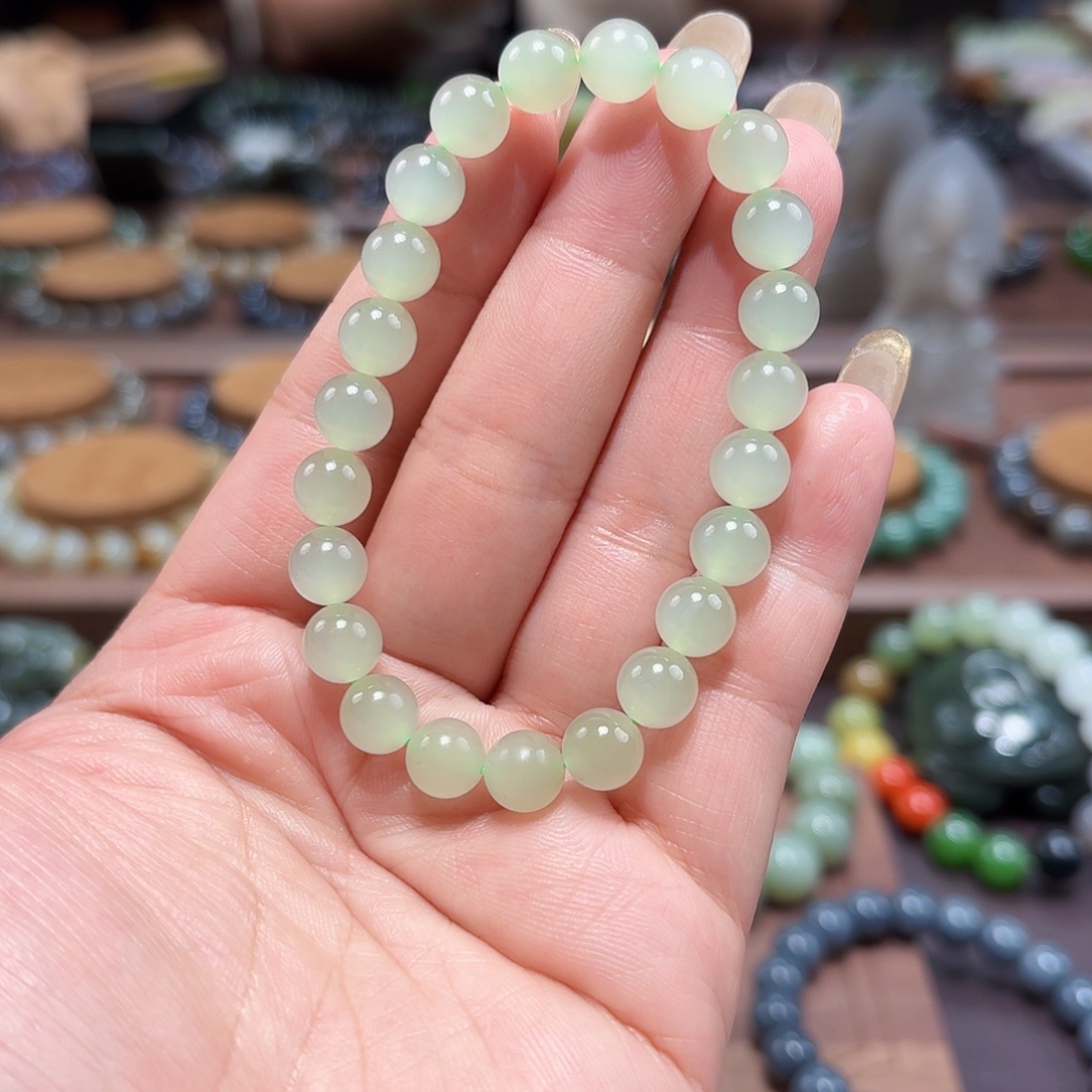 和田玉未镶嵌手链8 特细猫 