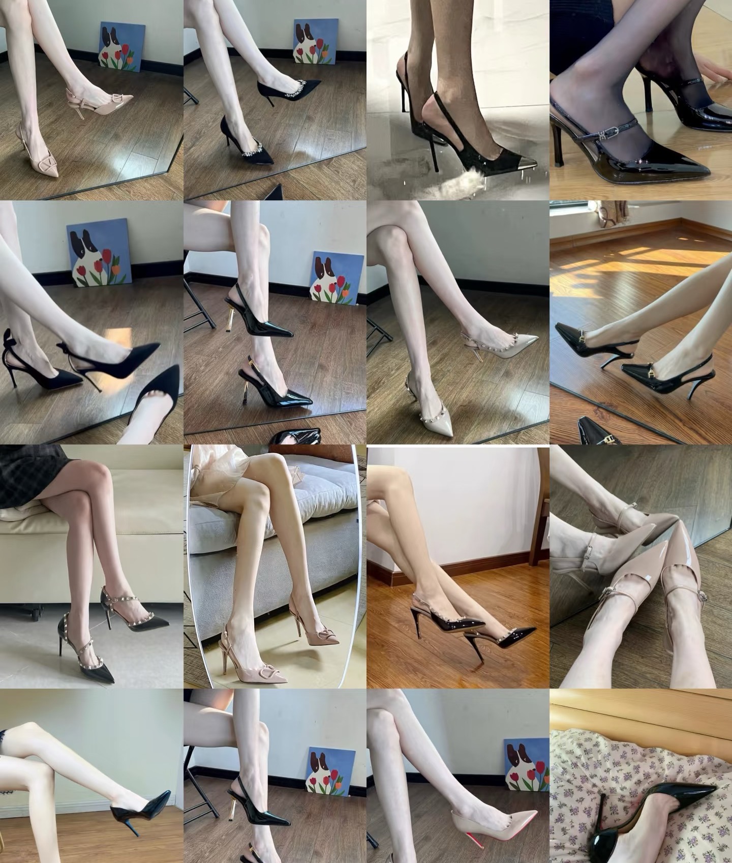 [浅语专属]时尚尖头性感高跟鞋气质包头凉鞋绒面春夏新品百搭单鞋