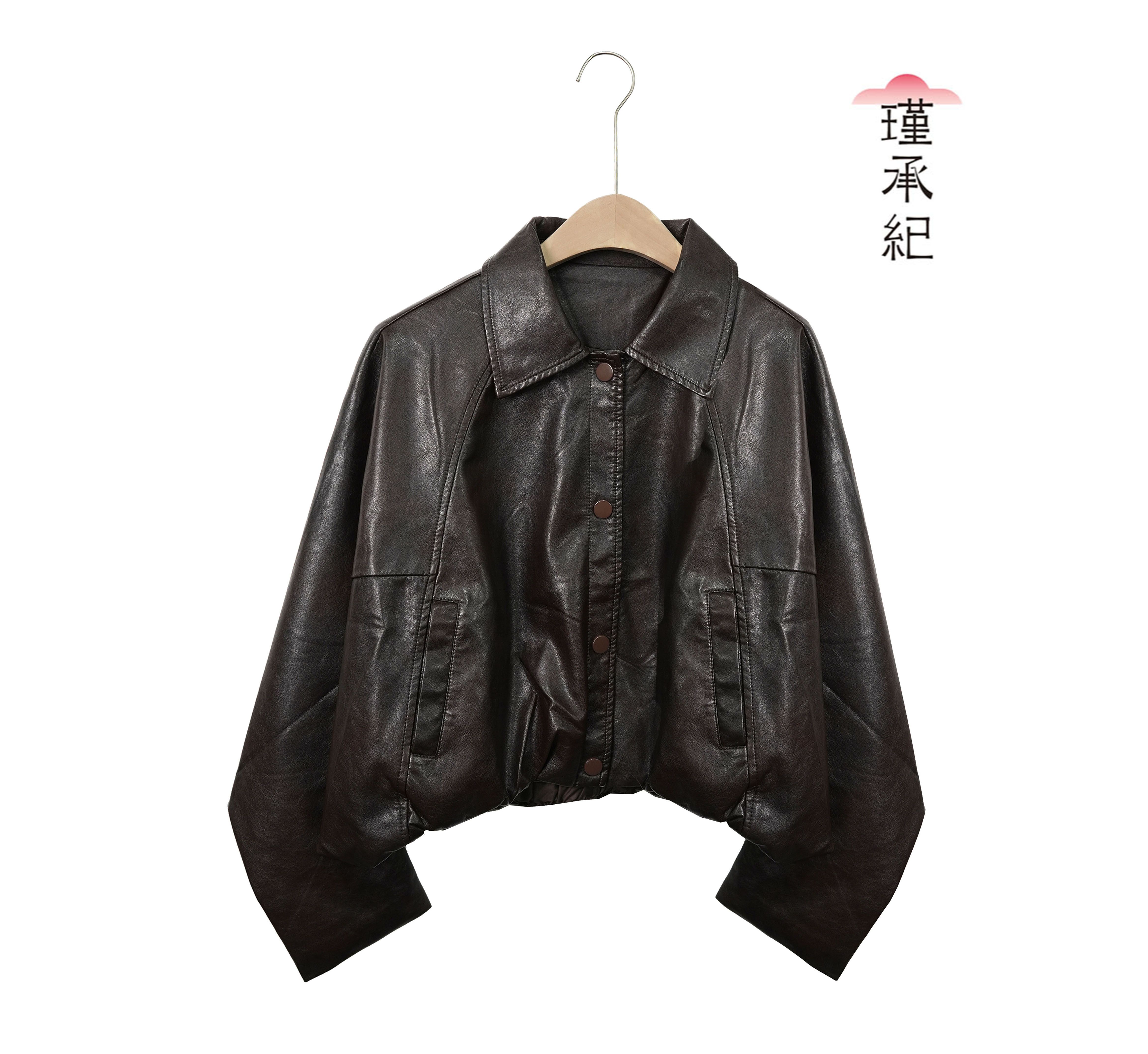 皮衣秋季长袖做旧标准短款薄款宽松型插肩袖口袋
