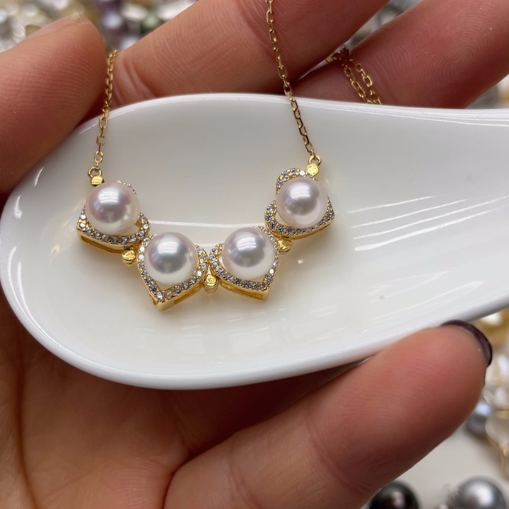 海水珍珠项链银S925镶嵌