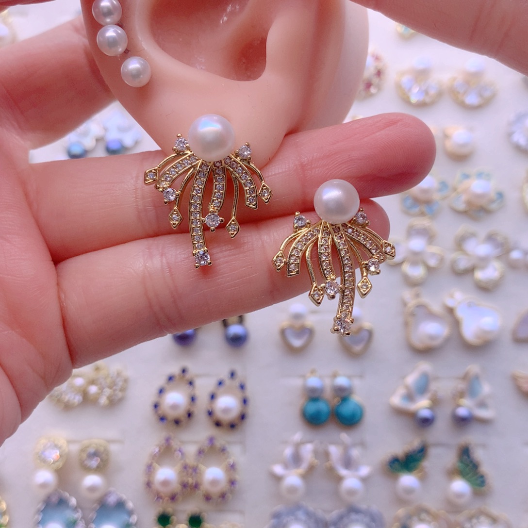 耳饰淡水珍珠合金