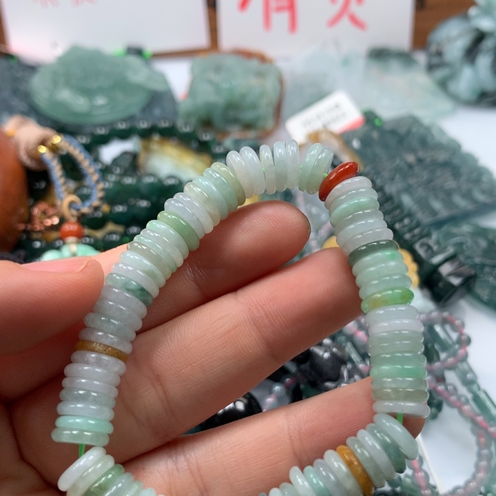 翡翠颈饰未镶嵌保真天然A货翡翠