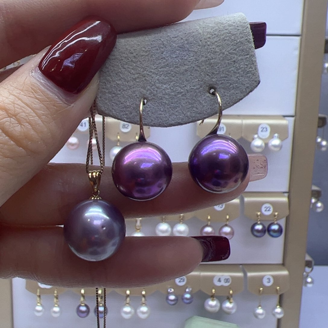 淡水珍珠吊坠(赠链)18K金镶嵌