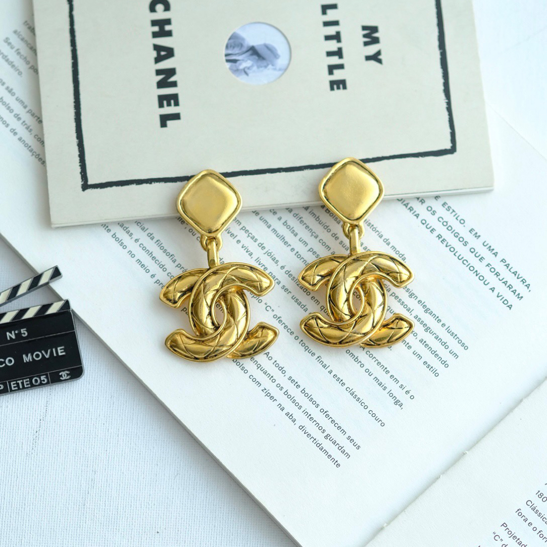 99新 Chanel/香奈儿 Chanel Vintage 小鸟吊坠耳夹