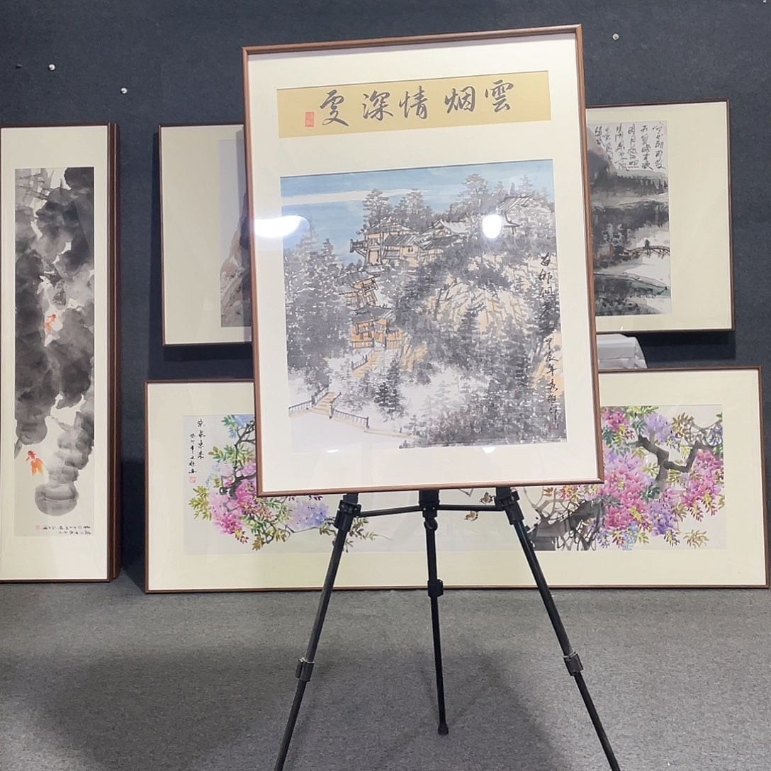 国画手绘画作品带框发货