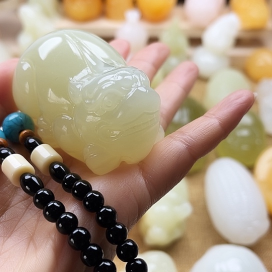 渺***怀玉天然玉石手把件
