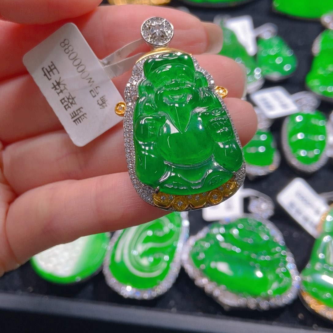 翡翠吊坠(不含链)银S925镶嵌