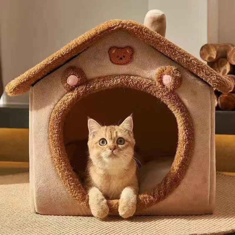 猫房猫窝冬季保暖猫咪封闭式安全感冬天猫屋小型犬狗窝四季通用hh