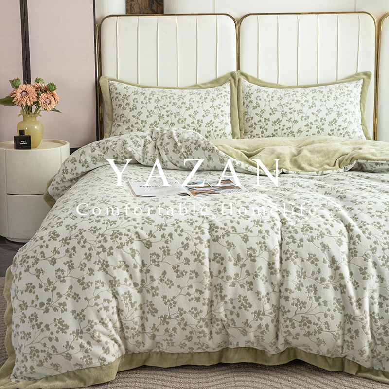 雅赞专卖店【宝宝绒四件套】法式复古加厚保暖蓄热防静电纯色秋冬软