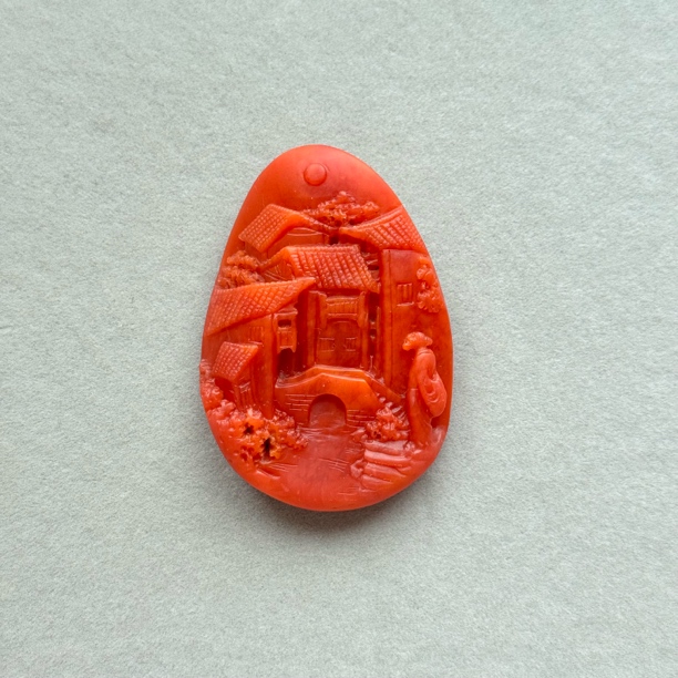 【沐姐珠宝】保山料南红雕刻件安居乐业-1680