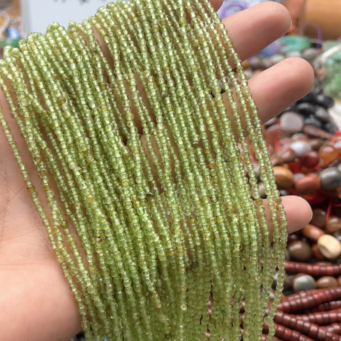 玛瑙/玉髓合金珠宝半成品一条装卡2mm橄榄切面珠