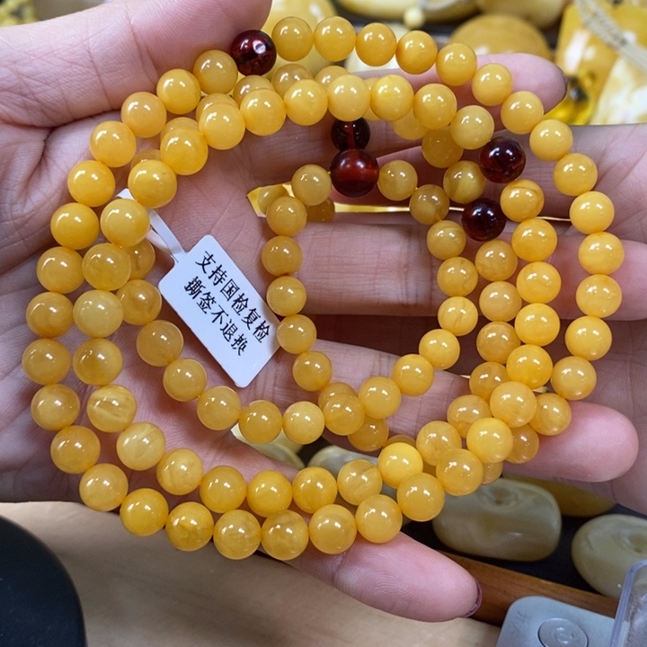 琥珀颈饰未镶嵌108手链