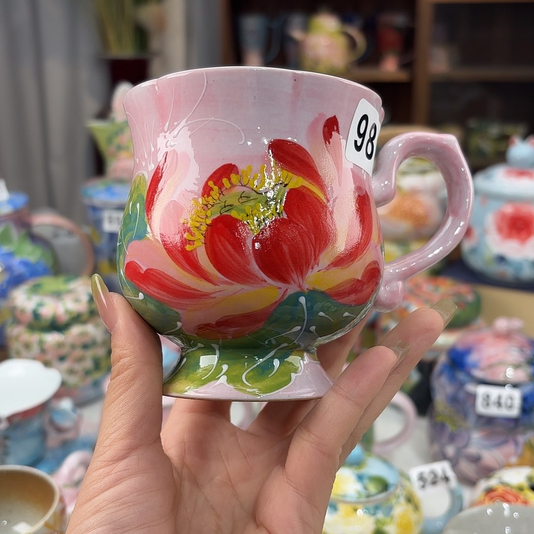 瓷片景德镇手绘高温釉下彩陶瓷茶具