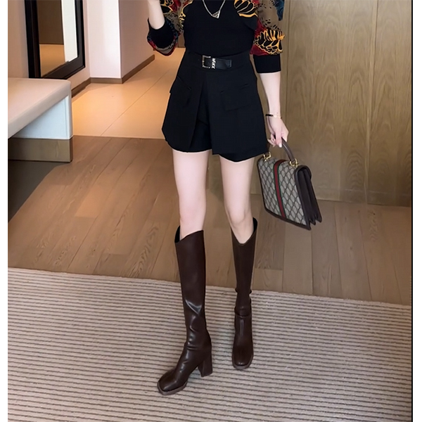 网红爆款时尚遮肉显瘦假两件短裤裙百搭A版阔腿短裤