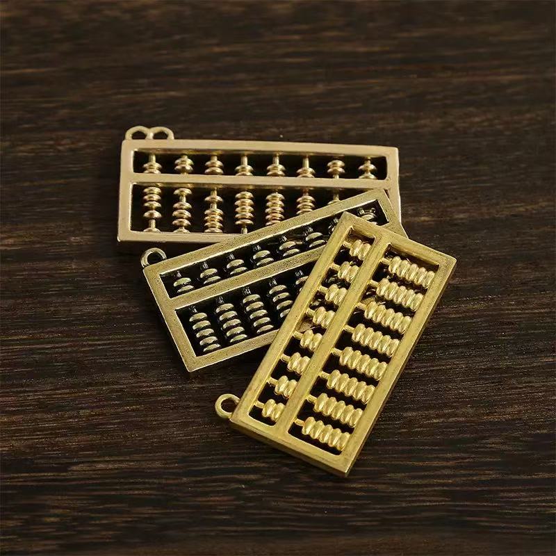 纯黄铜挂件活珠如意算盘挂件日进斗米钥匙扣创意饰品复古钥匙挂件