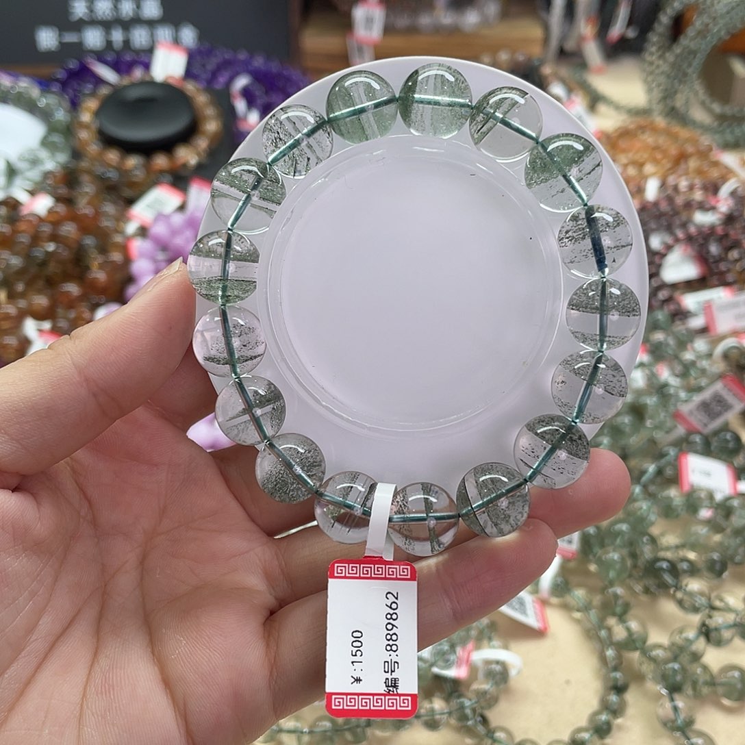 水晶手链未镶嵌绿幽灵12mm
