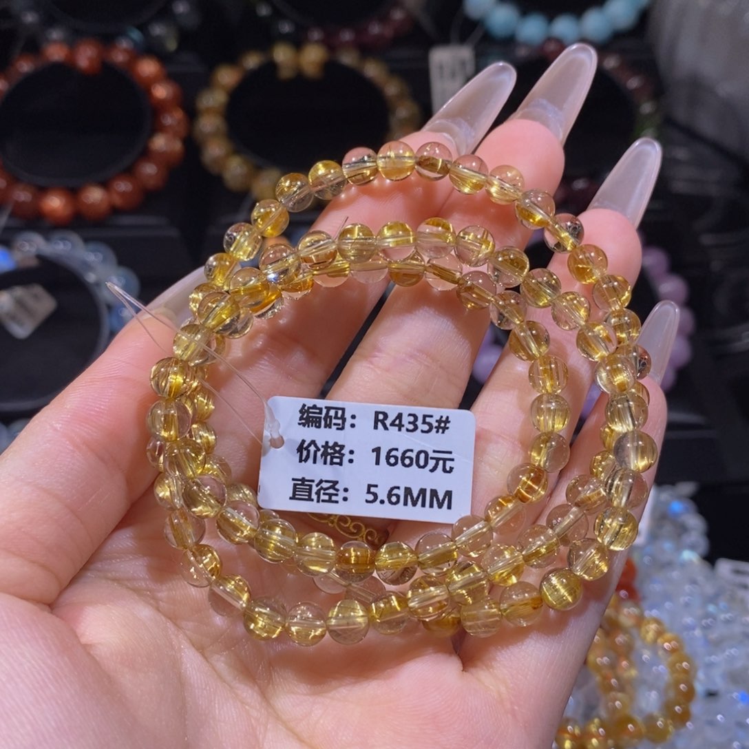 发晶手链未镶嵌瑜****R435#5.6mm