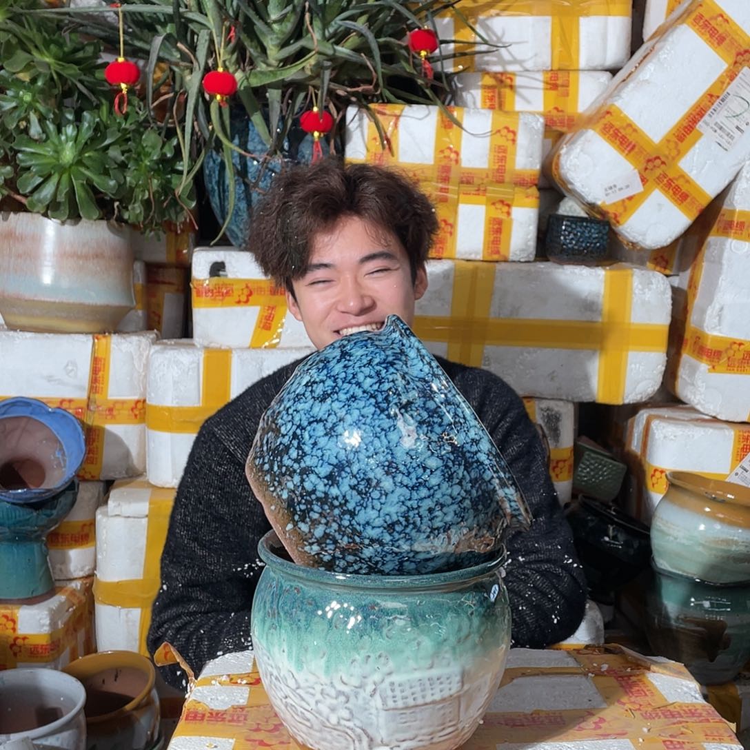 无铅玻璃宜兴紫砂花盆