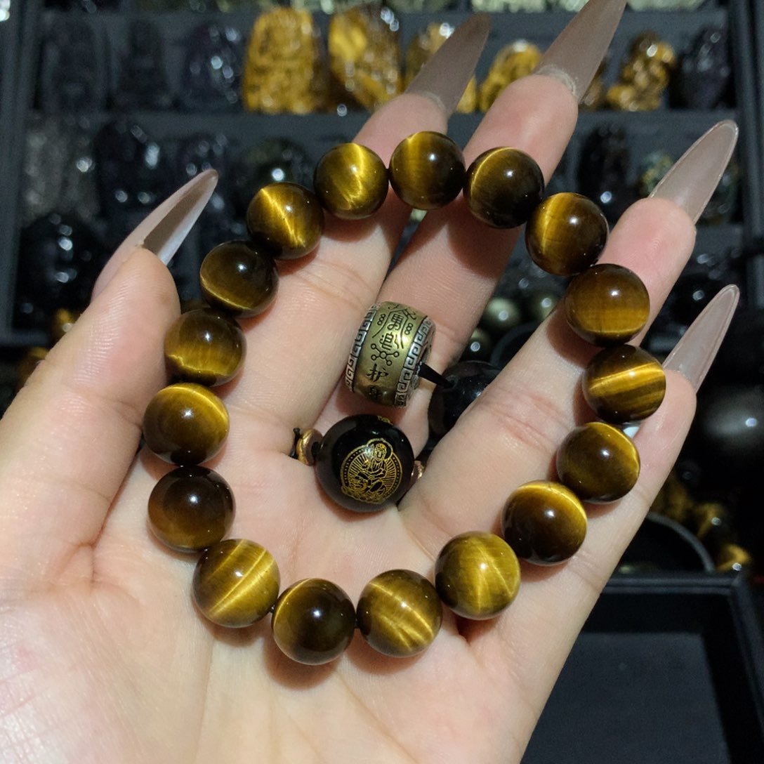 未镶嵌手链木变石（虎睛石）橙*粒