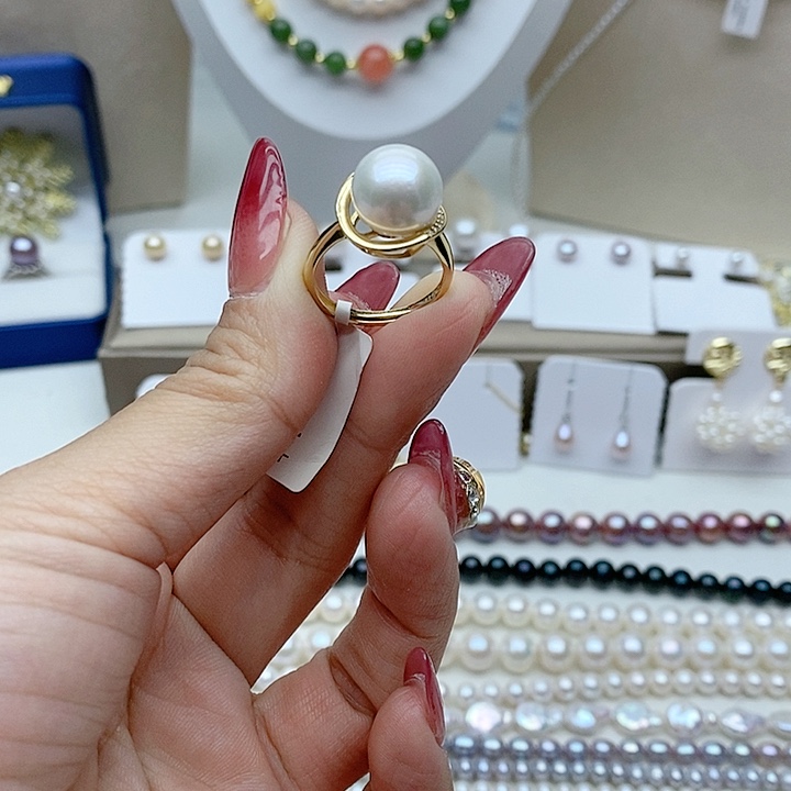 淡水珍珠戒指银S925镶嵌