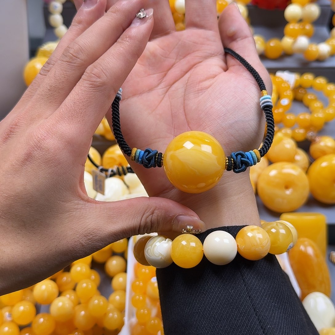 蜜蜡珠宝奇石未镶嵌锁骨33mm