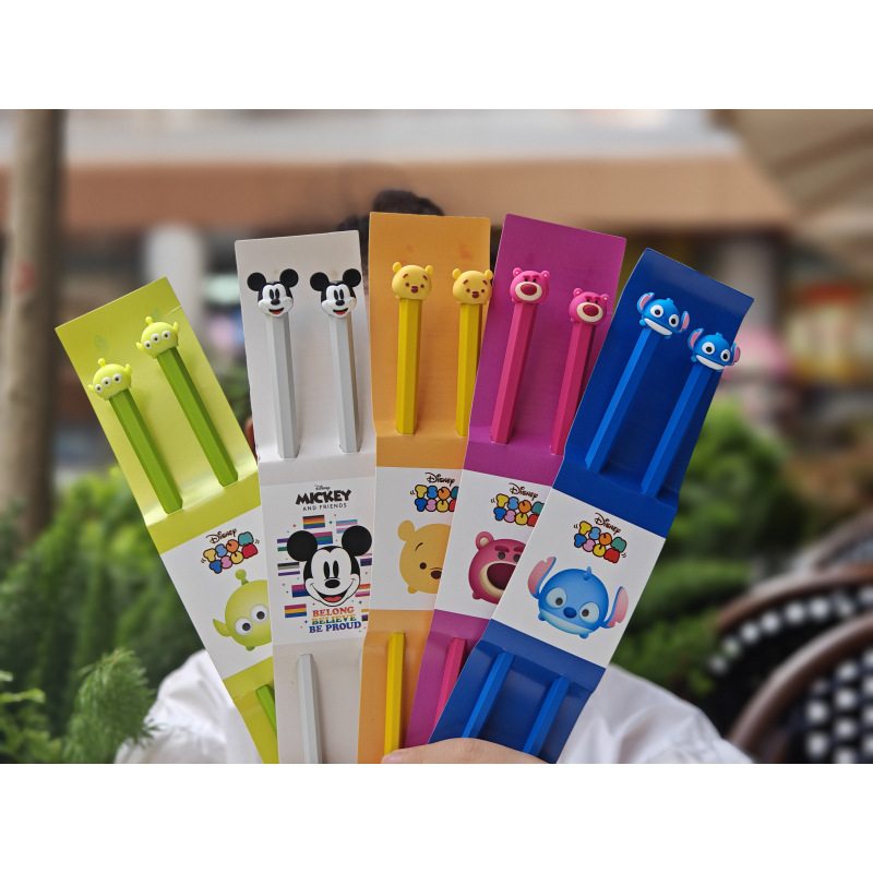 Disney迪士尼正版公仔头造型筷子4双装-kk