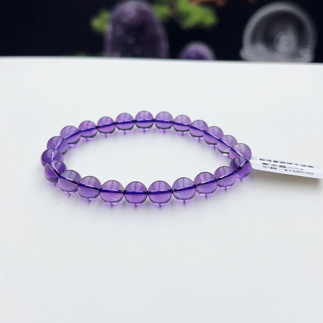 水晶手链未镶嵌小****f紫水晶8.3mm17.77