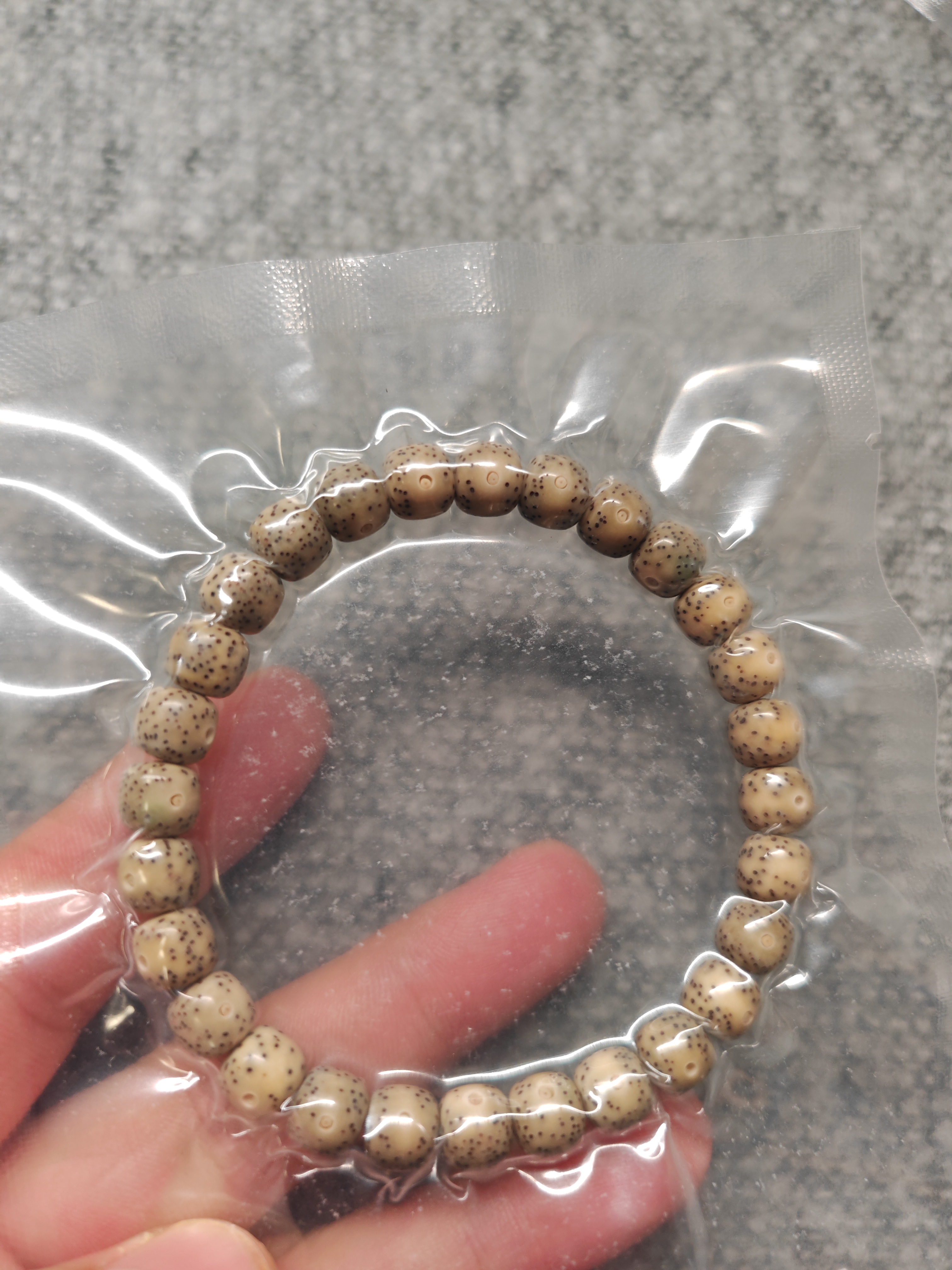 星月菩提手串石玉料老型桶珠天然文玩单圈手串