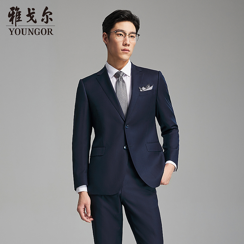 【100%绵羊毛】雅戈尔新品春秋季纯羊毛品质弹力男士西服上衣215147