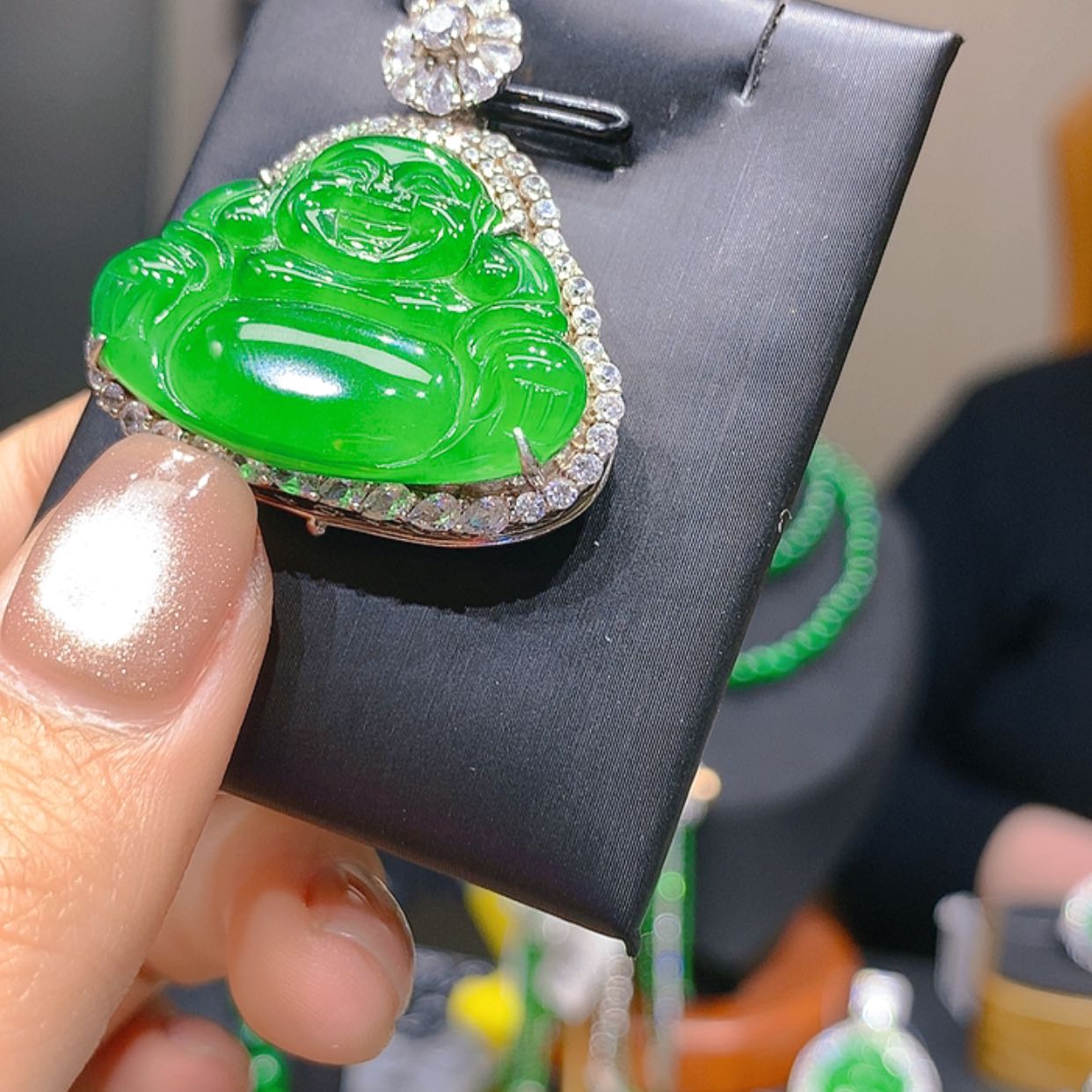 【闪购商品】翡翠颈饰银S925镶嵌3柒姐