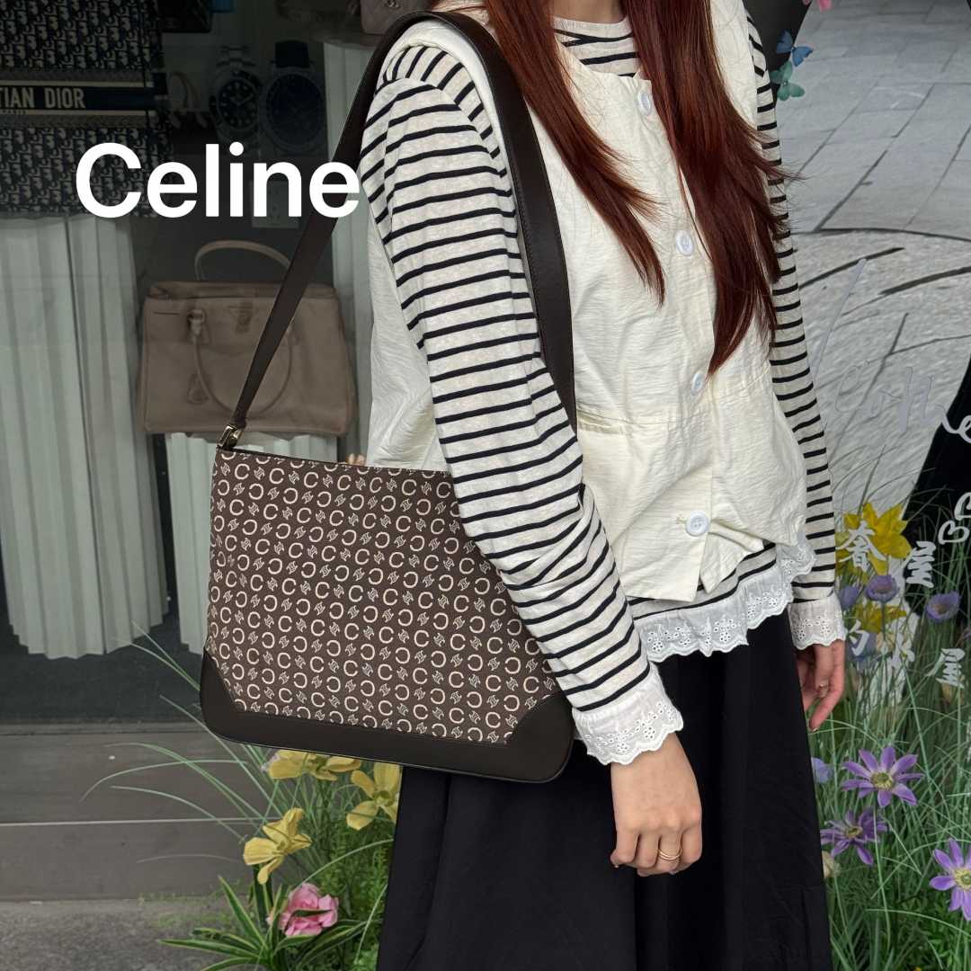 95新 Celine/思琳 K445耐脏休闲斜跨质感单肩包秋冬95新