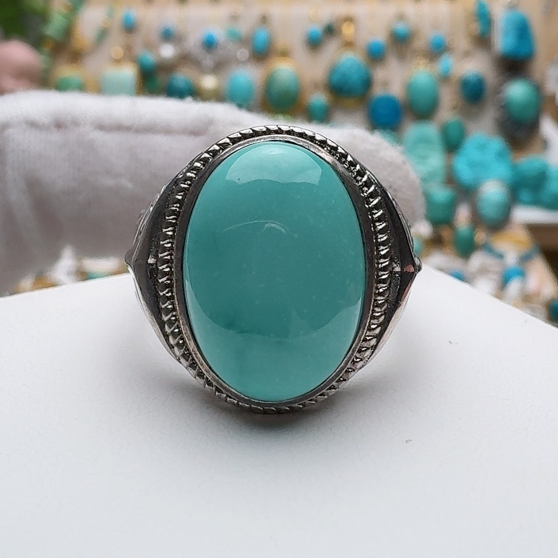 绿松石珠宝奇石银S925镶嵌