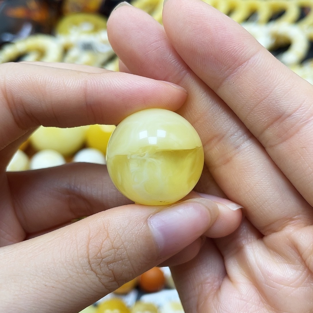 未镶嵌蜜蜡裸石圆珠23.1mm福利