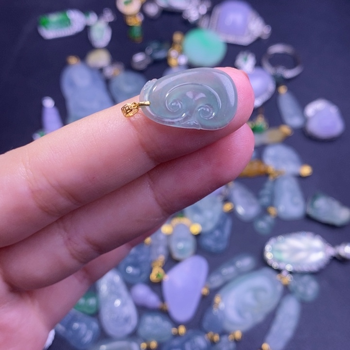 银S925镶嵌挂件翡翠11