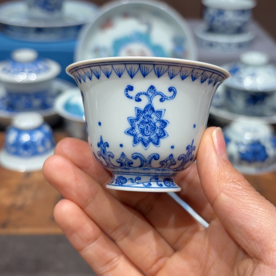 瓷片手工手绘陶瓷茶具