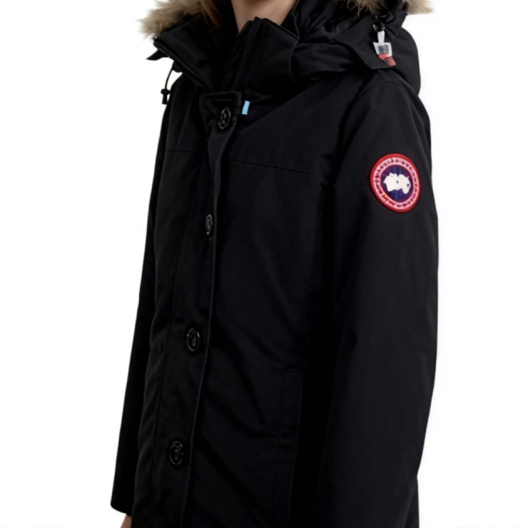 99新 CANADA GOOSE 黑色连帽派克服羽绒服/XXS码/A05508