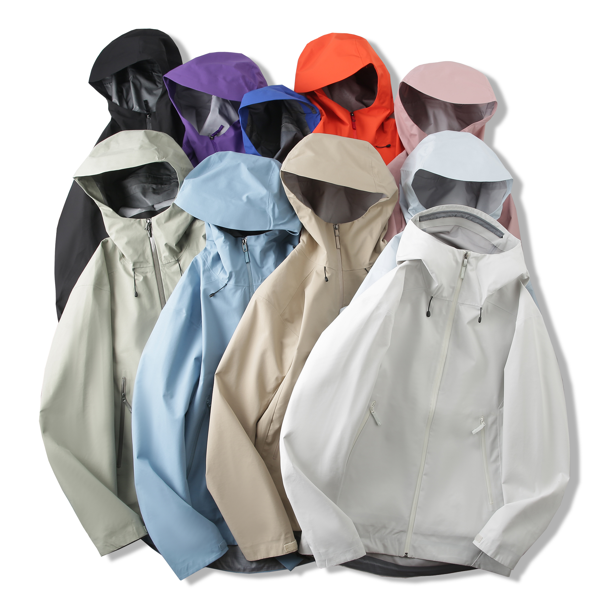 【硬壳冲锋衣2023】全压胶拉链男女同款户外防风衣连帽运动春季长袖