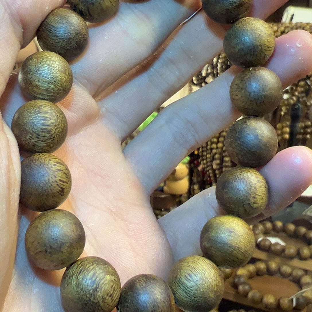 沉香碎屑沉香卡1.3圆珠单圈11克