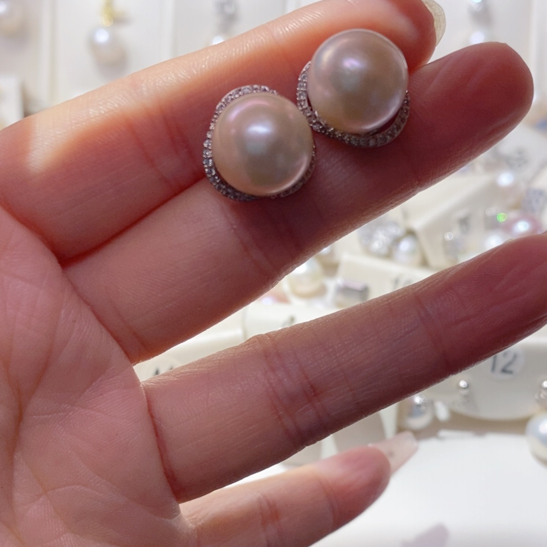 淡水珍珠耳饰合金