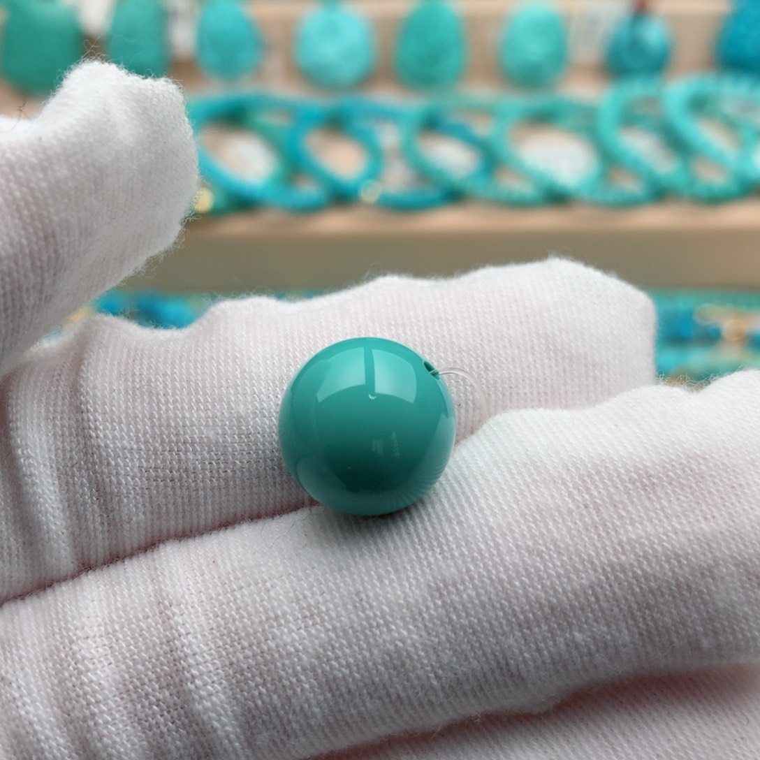 绿松石未镶嵌珠宝奇石12.8mm