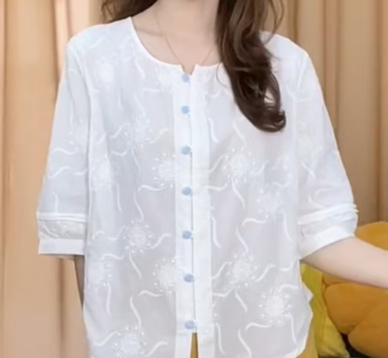 2025新款气质宽松t中袖百搭减龄显瘦休闲时尚洋气103