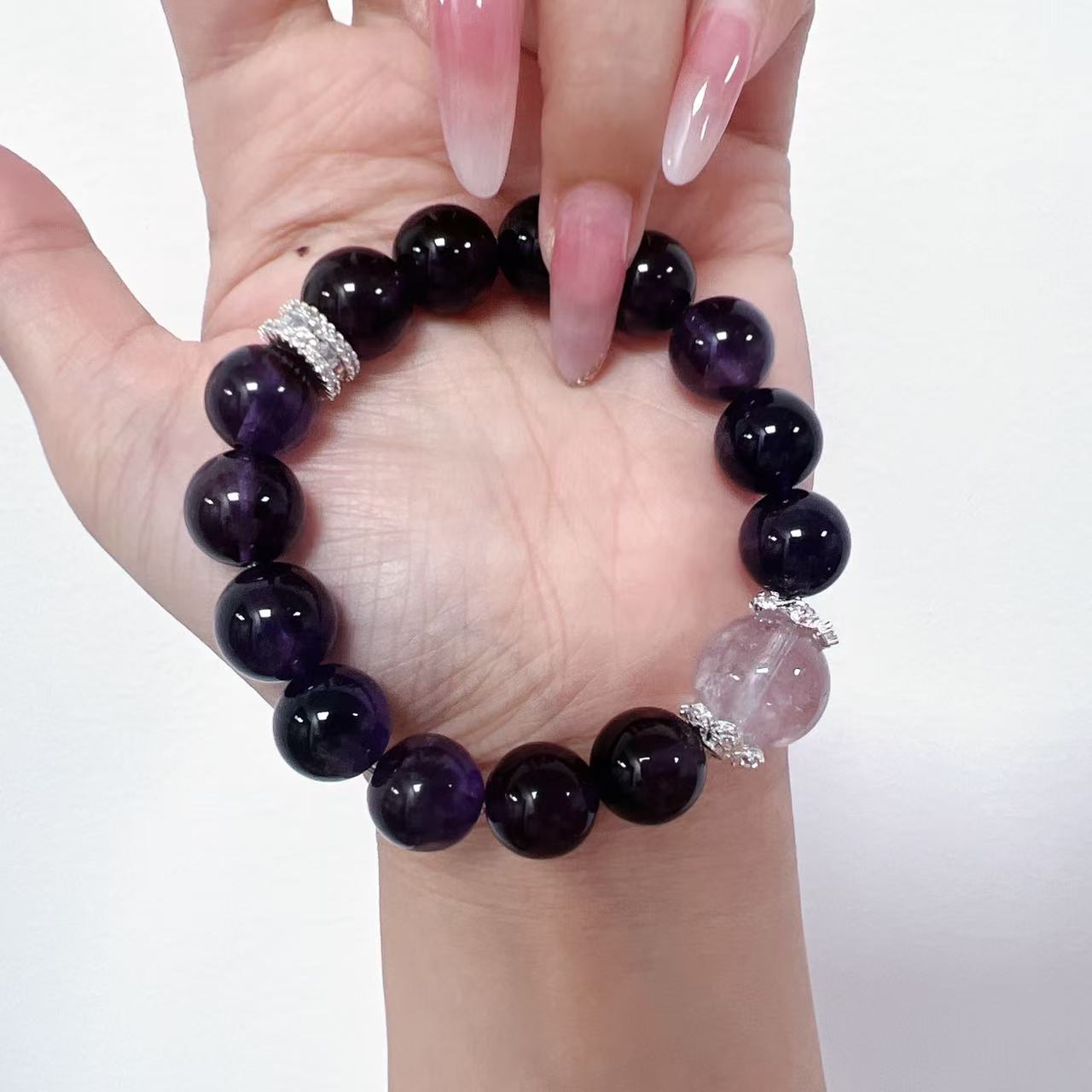 紫瑞福临天然乌拉圭紫水晶12mm+手串多样化发一