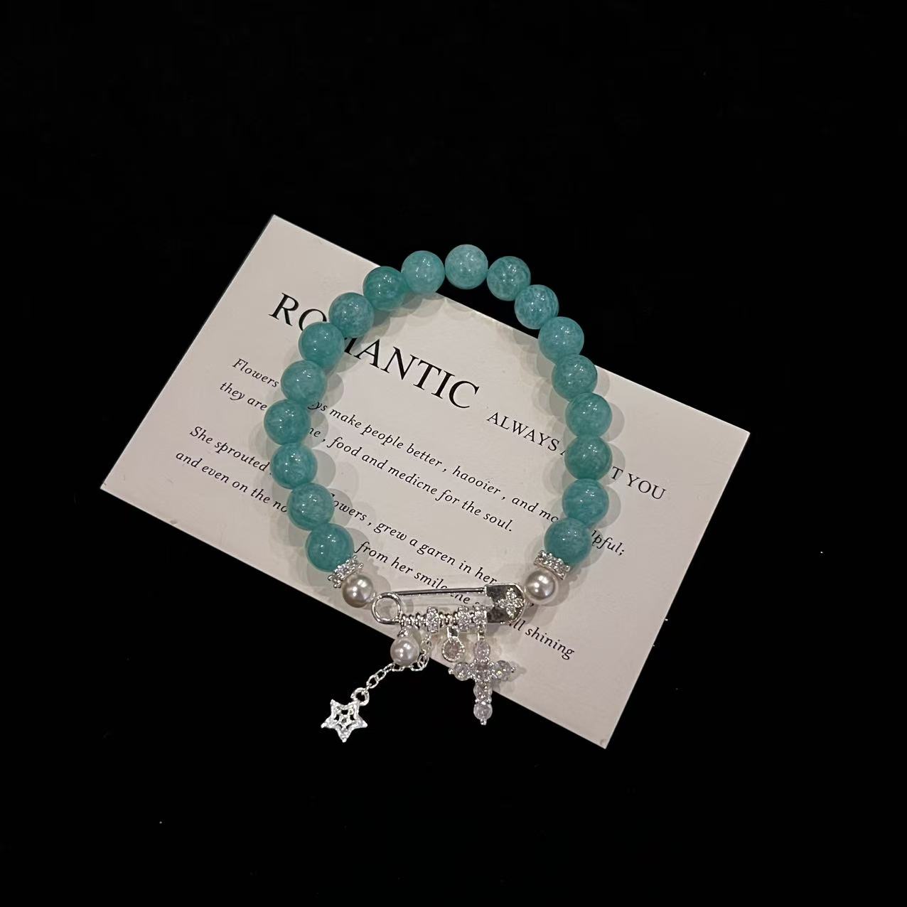 D821 8mm天河石设计款手串 多样性发一