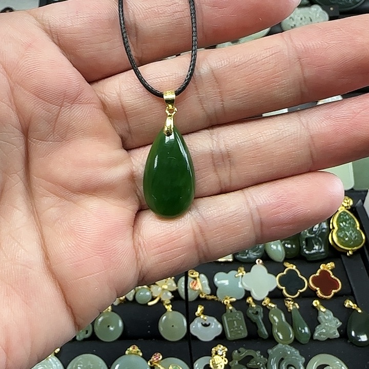 和田玉吊坠(不含链)银S925镶嵌