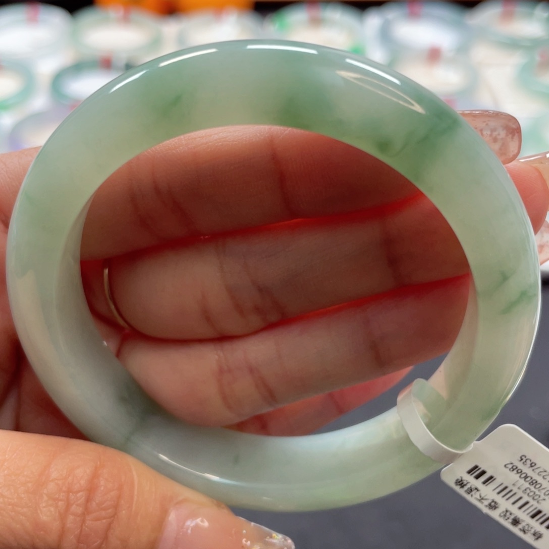 【闪购商品】翡翠手镯未镶嵌56芙蓉底绿花15号