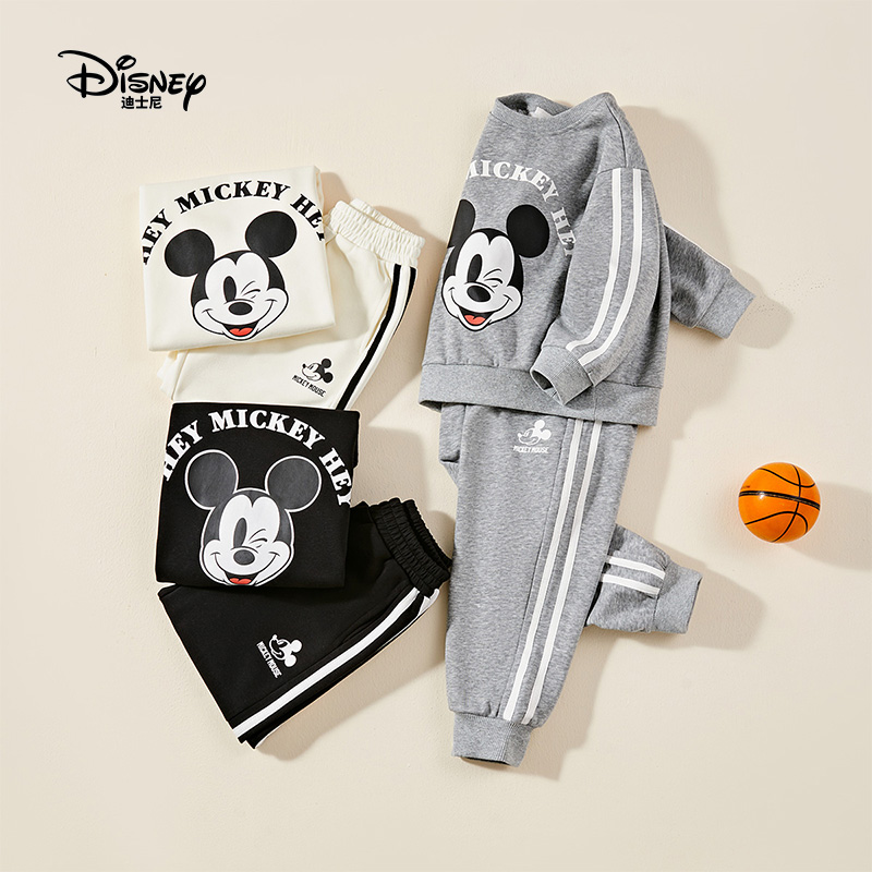 Disney/迪士尼卡通女童套装2025秋季新款儿童卫衣卫裤运动两件套