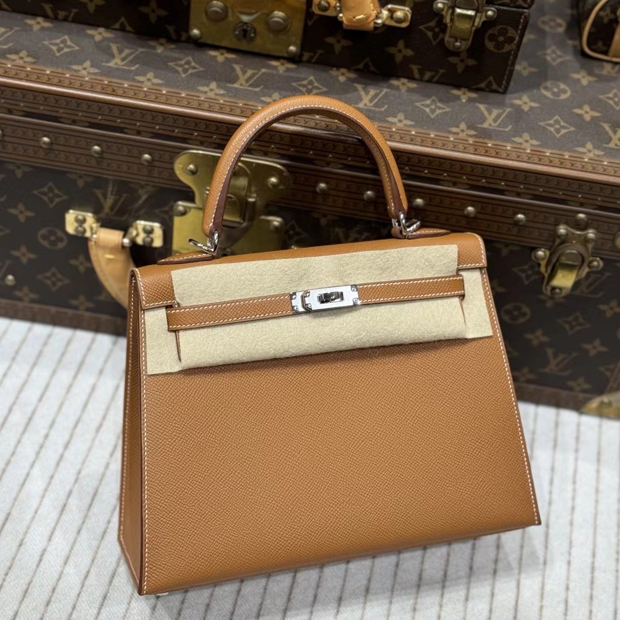 全新未使用 Hermes/爱马仕 昊哥/b刻金棕kelly25包