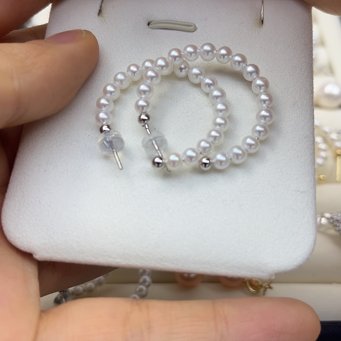 耳饰淡水珍珠银S925镶嵌