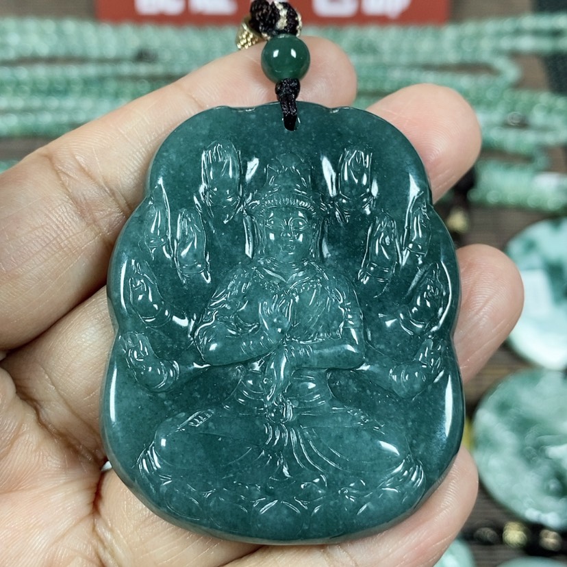 【闪购商品】翡翠颈饰未镶嵌玉吊坠翡翠玉千手观音
