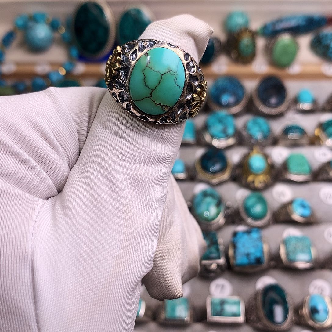 绿松石挂件银S925镶嵌